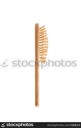 wooden comb isolated on white background