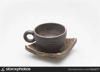 wooden cup isolated on white
