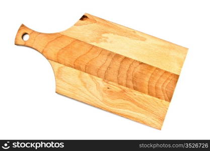 wooden cutting board isolated on white