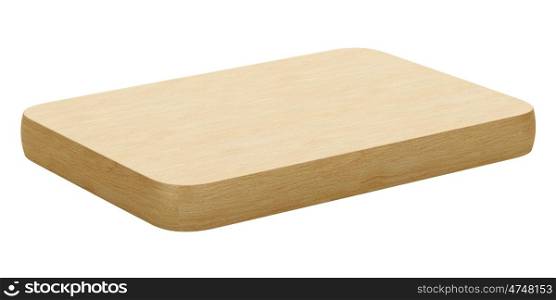 wooden cutting board isolated on white background. 3d illustration