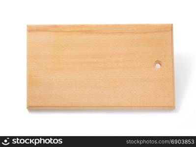 wooden cutting board isolated on white background