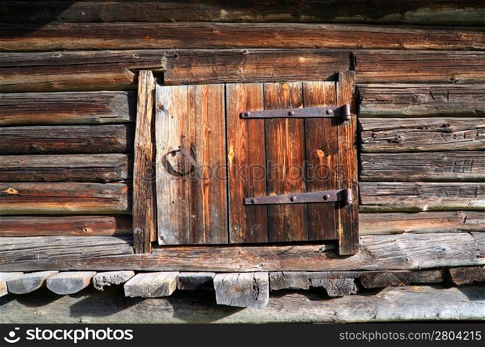 wooden door in rural barn