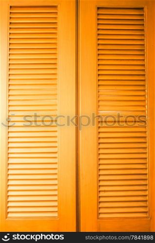 Wooden door with air flow pronounced texture