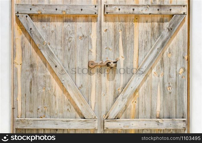 Wooden door with latch