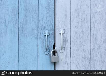 wooden door with lock ,safety home.