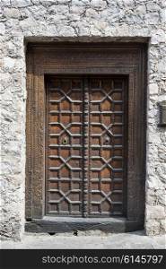 Wooden doorway entrance of a house, Zona Centro, San Miguel de Allende, Guanajuato, Mexico