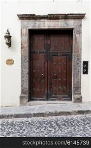 Wooden Doorway of a house, Zona Centro, San Miguel de Allende, Guanajuato, Mexico