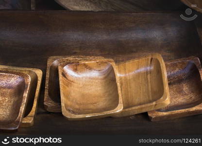 wooden empty bowls used for food eating