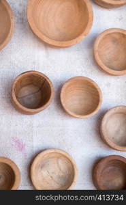 wooden empty bowls used for food eating