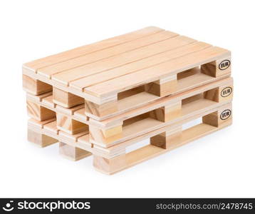 Wooden euro pallet, isolated on white background