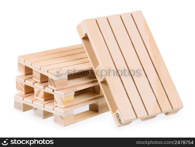 Wooden euro pallet, isolated on white background