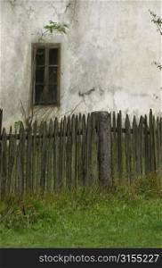 Wooden fence around a country home in Slovenia