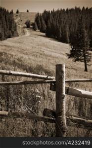wooden fencing in villiage