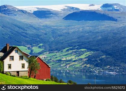 wooden fishing cabin in Norway