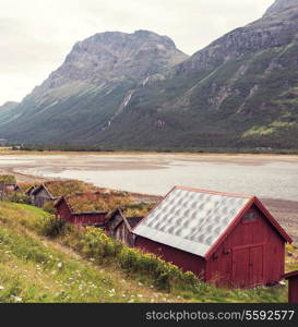 wooden fishing cabin in Norway