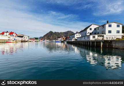 wooden fishing cabins in Norway