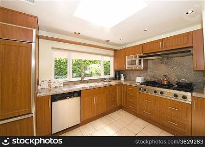Wooden fitted kitchen units