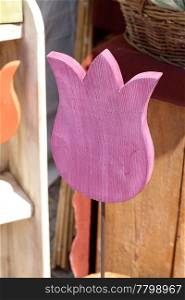 wooden flower at the fair