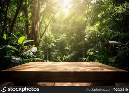 Wooden forest landscape sun. Floor sunset. Generate Ai. Wooden forest landscape sun. Generate Ai