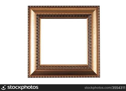 wooden frame for a picture isolated on white background