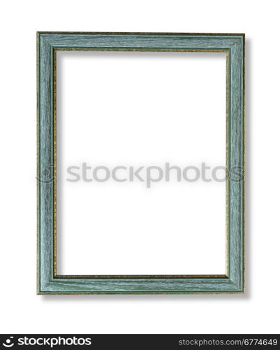 wooden frame for painting or picture on white background with clipping path