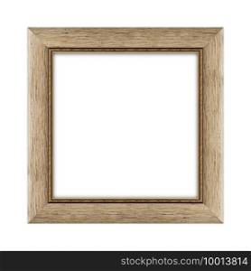 wooden frame for picture or photo, frame for a mirror isolated on white background. With clipping path