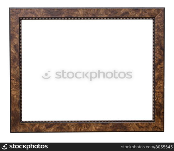 Wooden frame handmade isolated on white background with clipping path