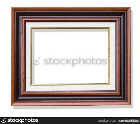 Wooden frame handmade isolated on white background with clipping path