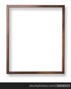 wooden frame isolated on white background with clipping path