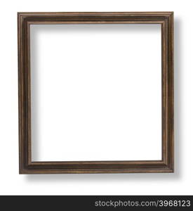 wooden frame isolated on white background with clipping path