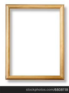 wooden frame isolated on white background with clipping path