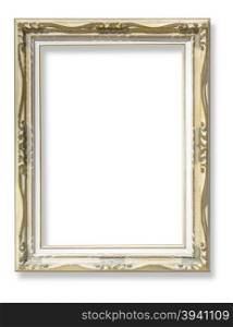 Wooden frame isolated on white background wityh clipping path