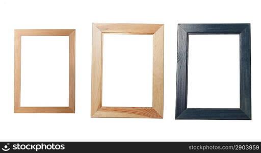 Wooden frame. Isolated over white.