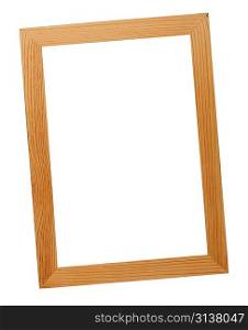 Wooden frame. Isolated over white.