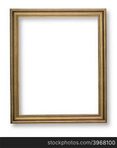 wooden frame on white background with clipping path