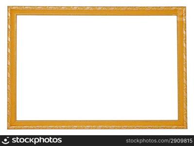 Wooden frame with incrustation on the white background