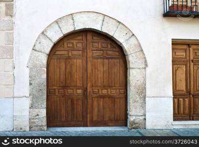 Wooden gates in Alcala de Hernares, Madrid