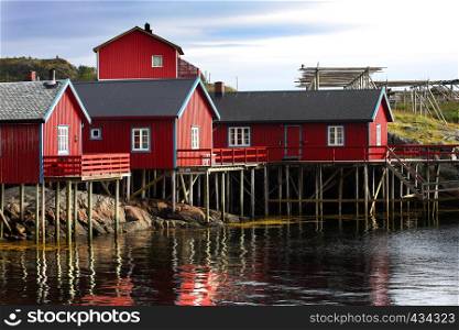 wooden house at the Lofoten archipelago, norway