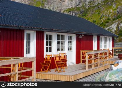 wooden house at the Lofoten archipelago, Reine, norway