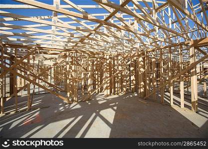 Wooden house construction