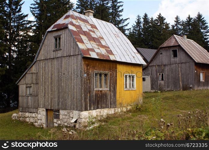Wooden houses with iron roof