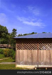wooden hut in Mexican jungle chiapas Lacandon area