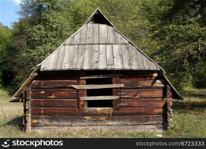 Wooden hut in the forest, Montenegro