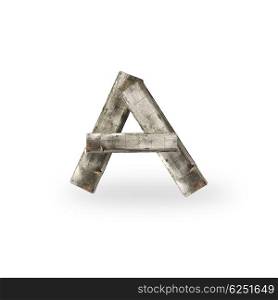 Wooden letter A on white
