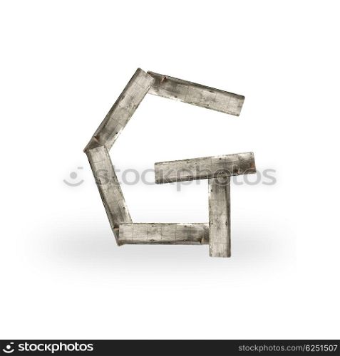 Wooden letter G on white