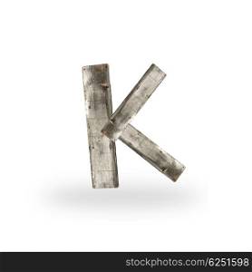Wooden letter K on white