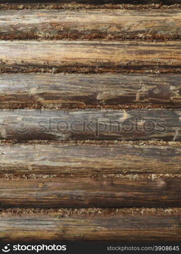 Wooden log walls. background