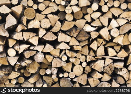 wooden logs cut stacked texture