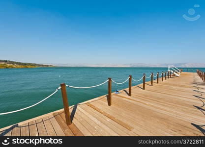 Wooden Mooring Line on the Galilee Sea, Kinneret