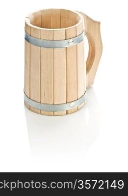 wooden mug isolated